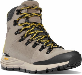 Danner Womens Arctic 600 Side-Zip 7in 200G Driftwood/Yellow Suede Hiking Boots Trezeta Hiking Shoes