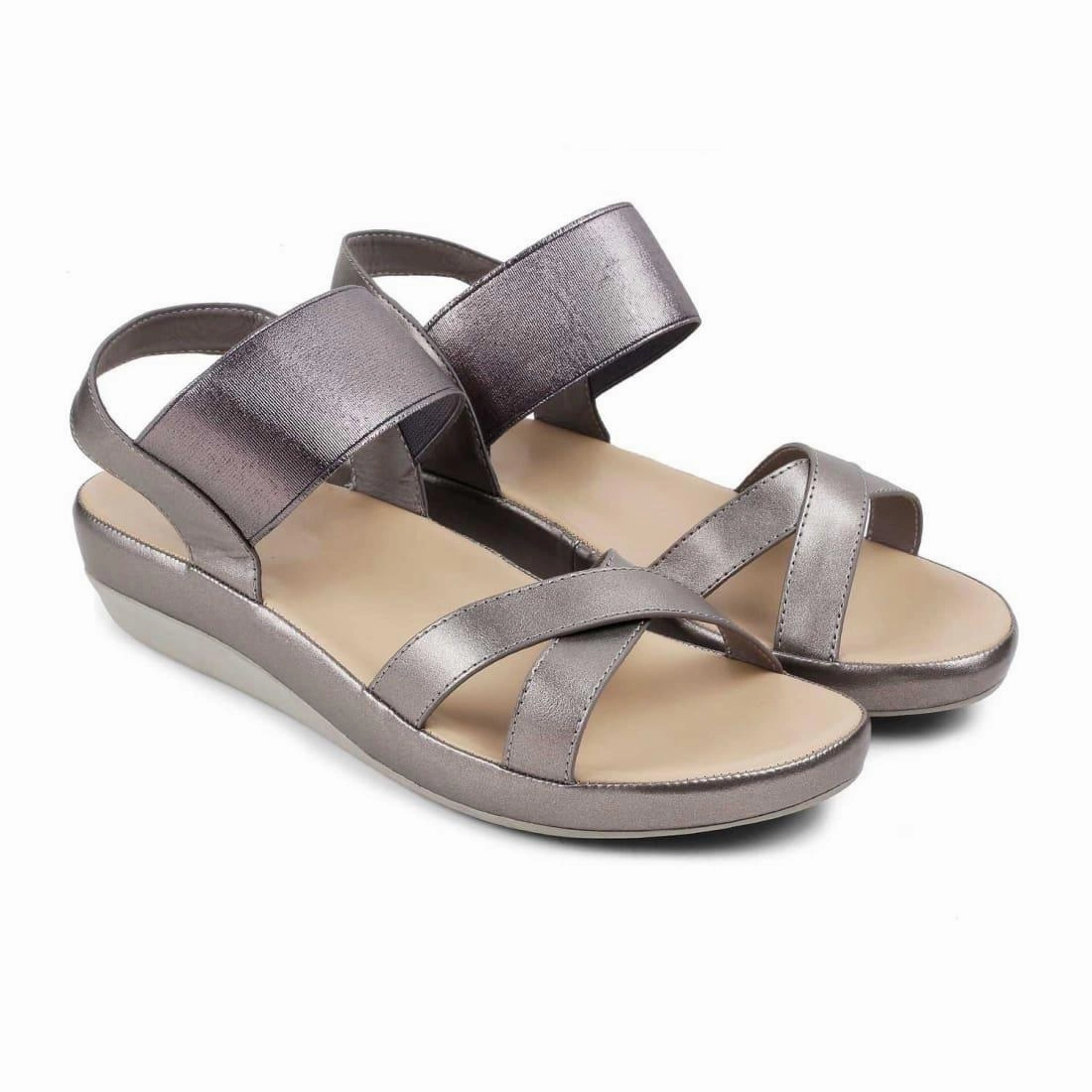 The South Pewter Women's Casual Wedge Sandals Tresmode Sandals Specials
