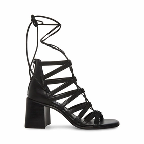 2 Inch Heel Sandals CHERRI30 BLACK LEATHER - SM REBOOTED