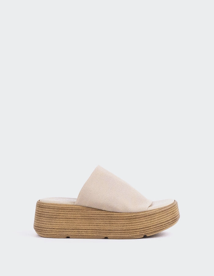 Dory Cream Lycra Platform Sandals Summer