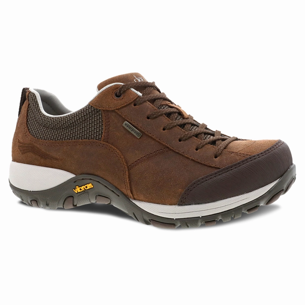 Paisley Brown Burnished Suede Waterproof Flat Pedal Cycling Shoes