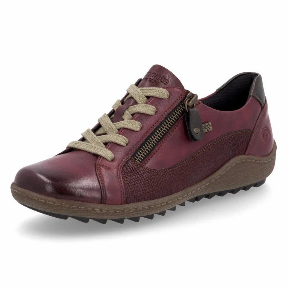 Dressy Waterproof Shoes Remonte Liv 40 Vino/Vinorosso/Antique Leather Sneaker (Women's)