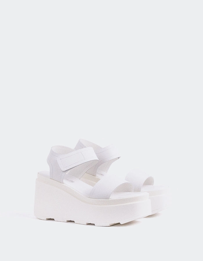 Heel Platform Sandals Ideal White Leather