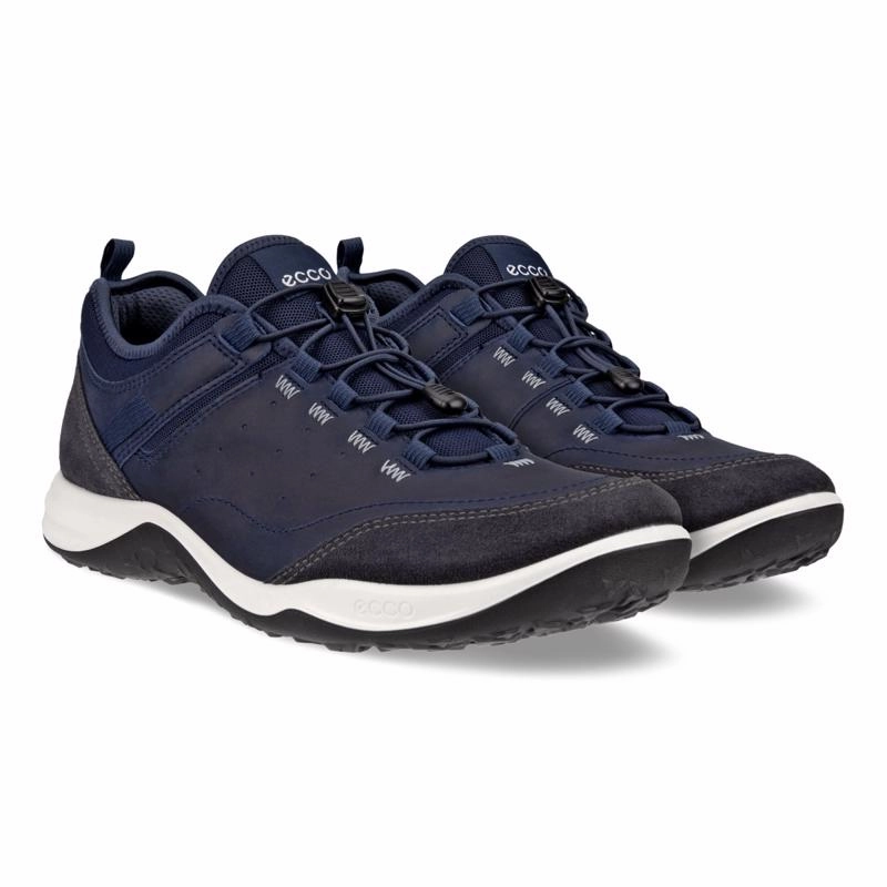 ECCO Men's Espinho Hydromax Sneaker - Magnet/Marine Waterproof Wide Shoes