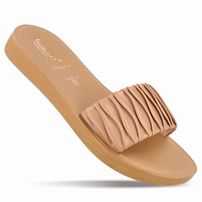 Women's Slide Sandals - WLP73000 Beige Heel Platform Sandals