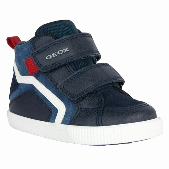Geox scarpa sneaker alta da bambino con strappo in pelle B36A7E-022ME-C4277 Kilwi blu Sneakers Curb
