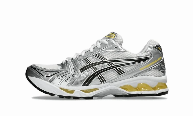 ASICS Gel-Kayano 14 White Tai Chi Yellow Best Asics Indoor Court Shoes