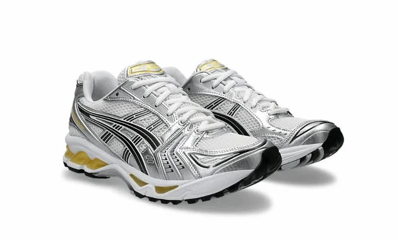 ASICS Gel-Kayano 14 White Tai Chi Yellow Asics Neutral Running Shoe
