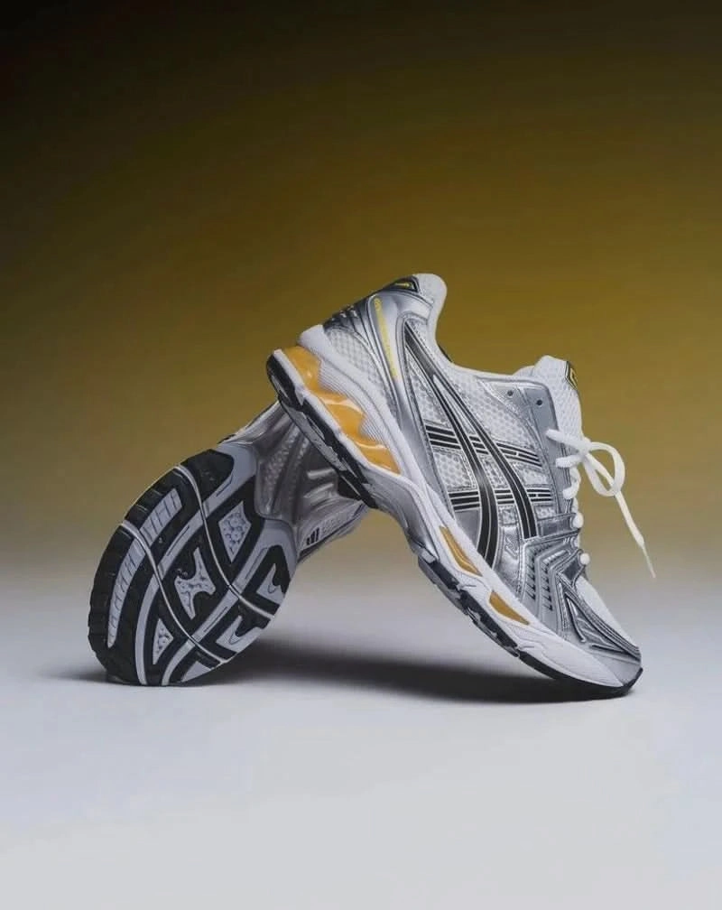 ASICS Gel-Kayano 14 White Tai Chi Yellow Asics Shoes Gel Pulse 15 Running