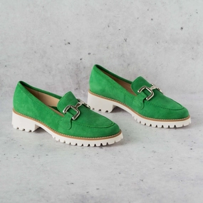 ARA - 31237 Kiana Loafer - Green & Pink Suede Slip-on Loafers Casual