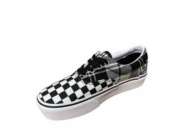 Rockport Sneakers Vans scarpa sneakers da donna con zeppa Era Platform con fantasia quadri VN0A3WLUVYD1 bianco nero