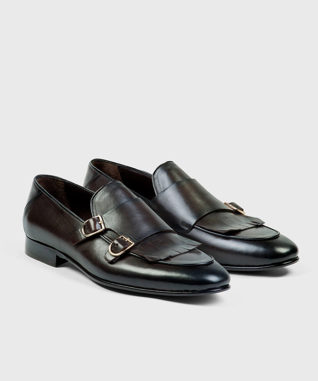 BrownDouble Monk Shoes Liberato Loafers