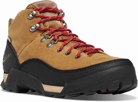 Danner Womens Panorama Mid 6in Brown/Red Suede Hiking Boots Plantar Fasciitis Hiking Shoes