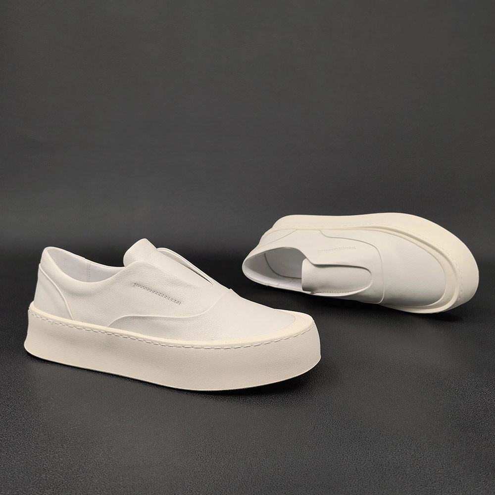 Men Minimalist Pure Leather Flat Casual Loafers Custom Loafers