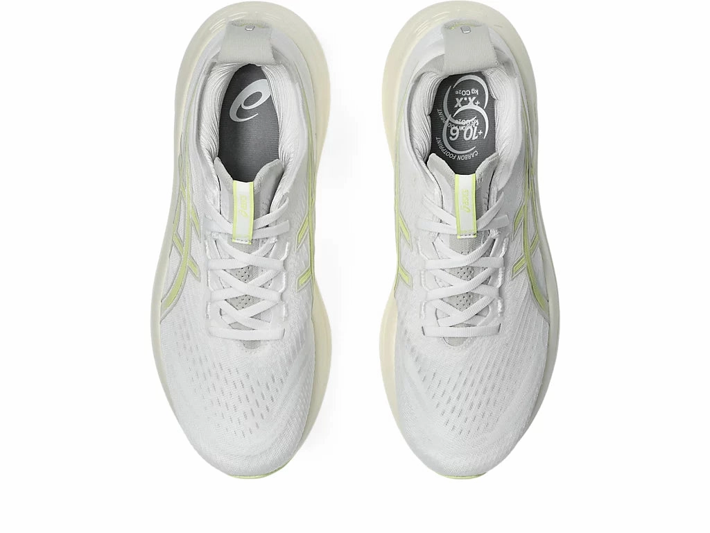 Asics Tennis Shoes Gel Game 9 Men's ASICS Gel-Nimbus 27 - White/Huddle Yellow