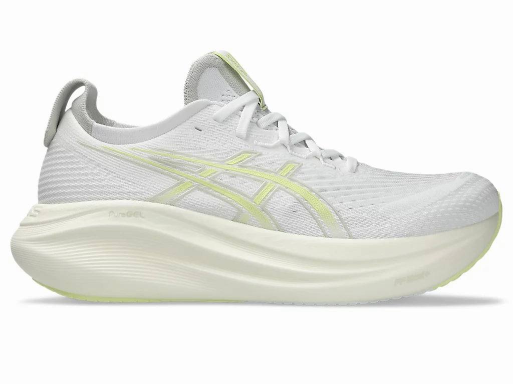 Men's ASICS Gel-Nimbus 27 - White/Huddle Yellow Best Asics Shoes For Everyday Use