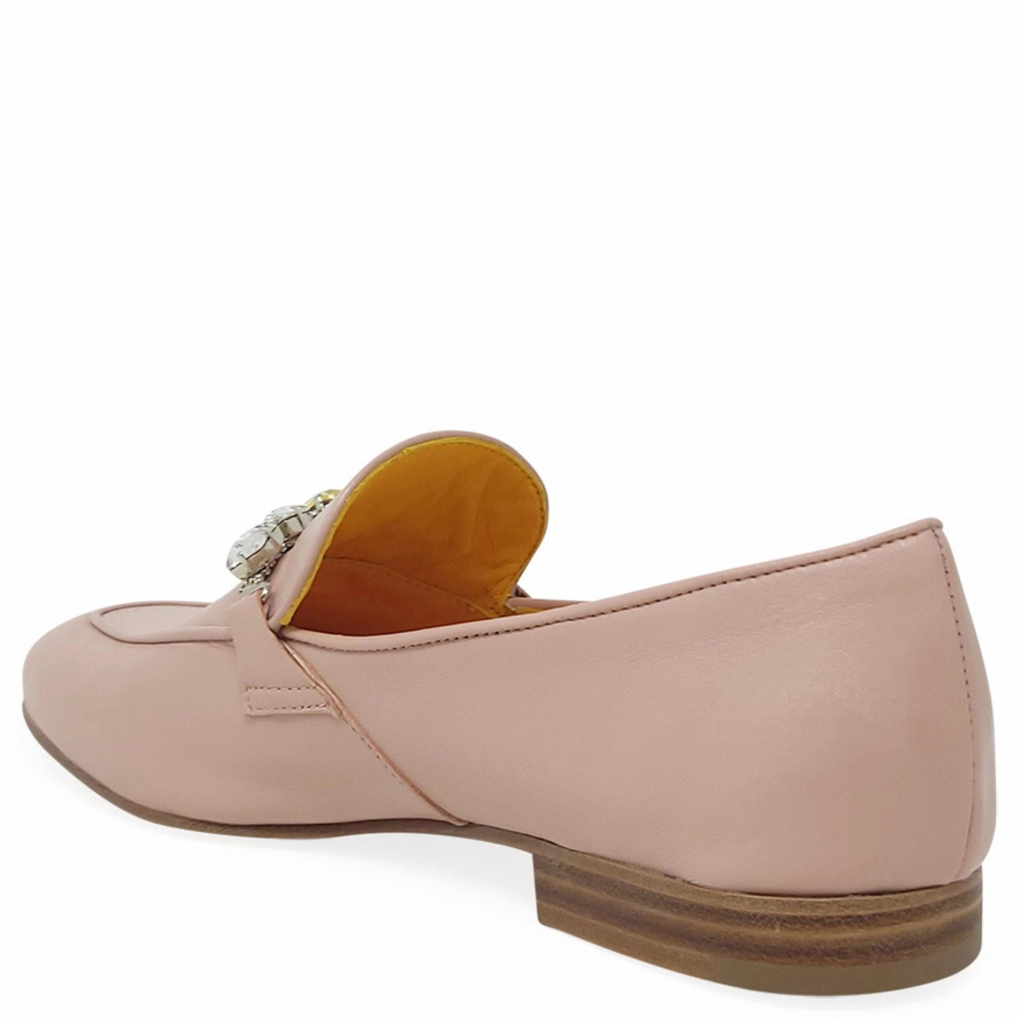 Pink Leather Flat Jeweled Loafer Dr Scholl's Loafers