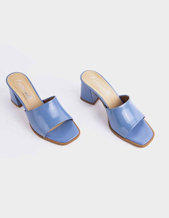 Egaleo Blue Naplack Sandals With Buckle