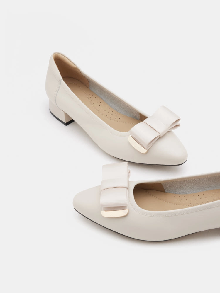 Elaia Point-Toe Bow Buckle Heels