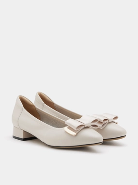 Elaia Point-Toe Bow Buckle Heels 