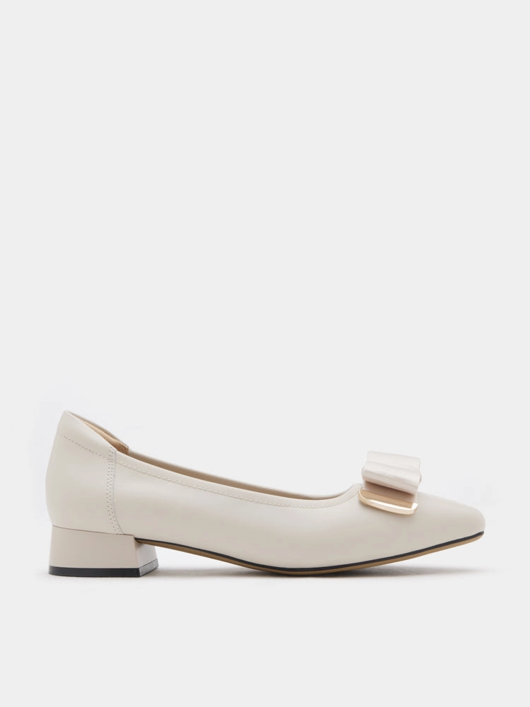 Elaia Point-Toe Bow Buckle Heels