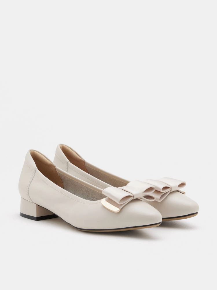 Elaia Point-Toe Bow Buckle Heels 
