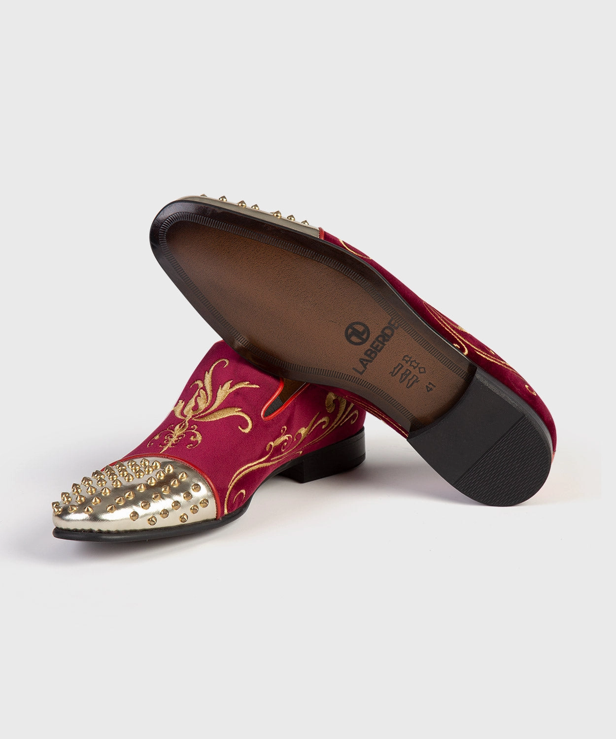 Embroidered Red Loafers Straw Loafers