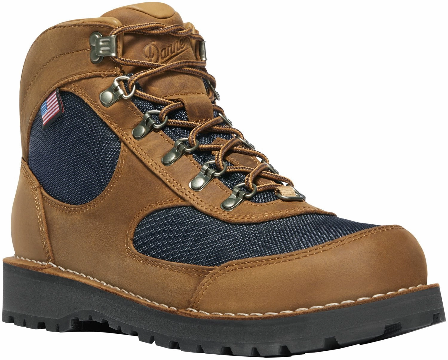 Best Leather Hiking Shoes Danner Womens Cascade Crest GTX Grizzly Brown/Ursa Blue Leather Hiking Boots