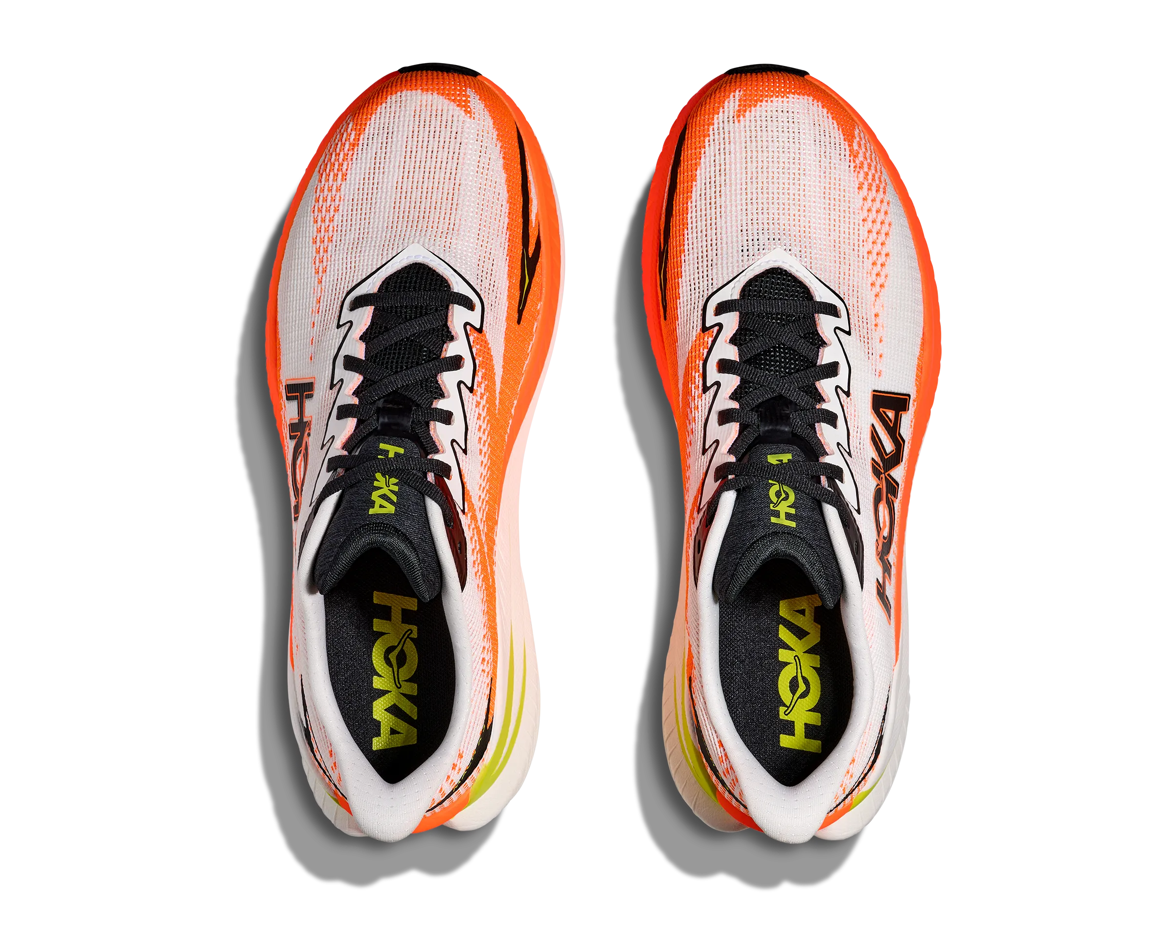 Air Force Basic Training Shoes HOKA Men's Mach X 3 - WHITE / NEON TANGERINE