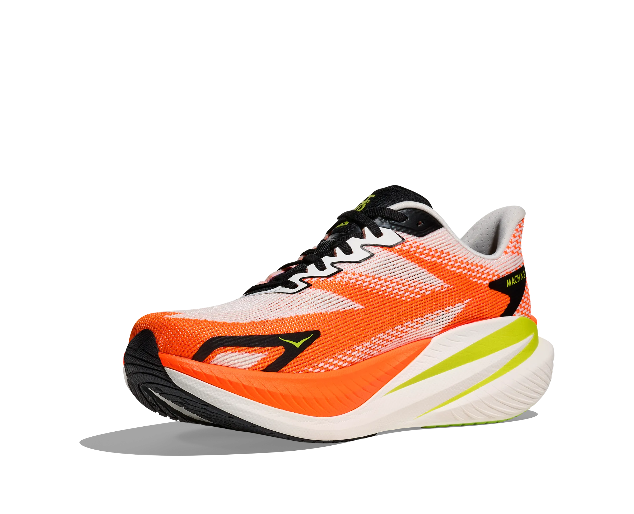 Boxing Shoes For Training HOKA Men's Mach X 3 - WHITE / NEON TANGERINE