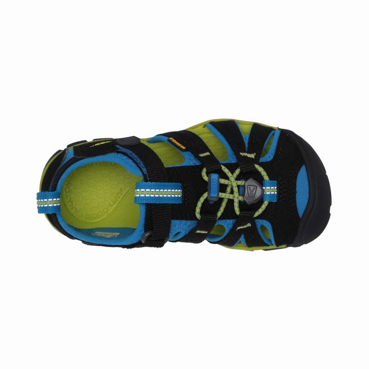Keen Kid's (Preschool) Seacamp II CNX Black/Blue/Lime Garden Shoes Waterproof