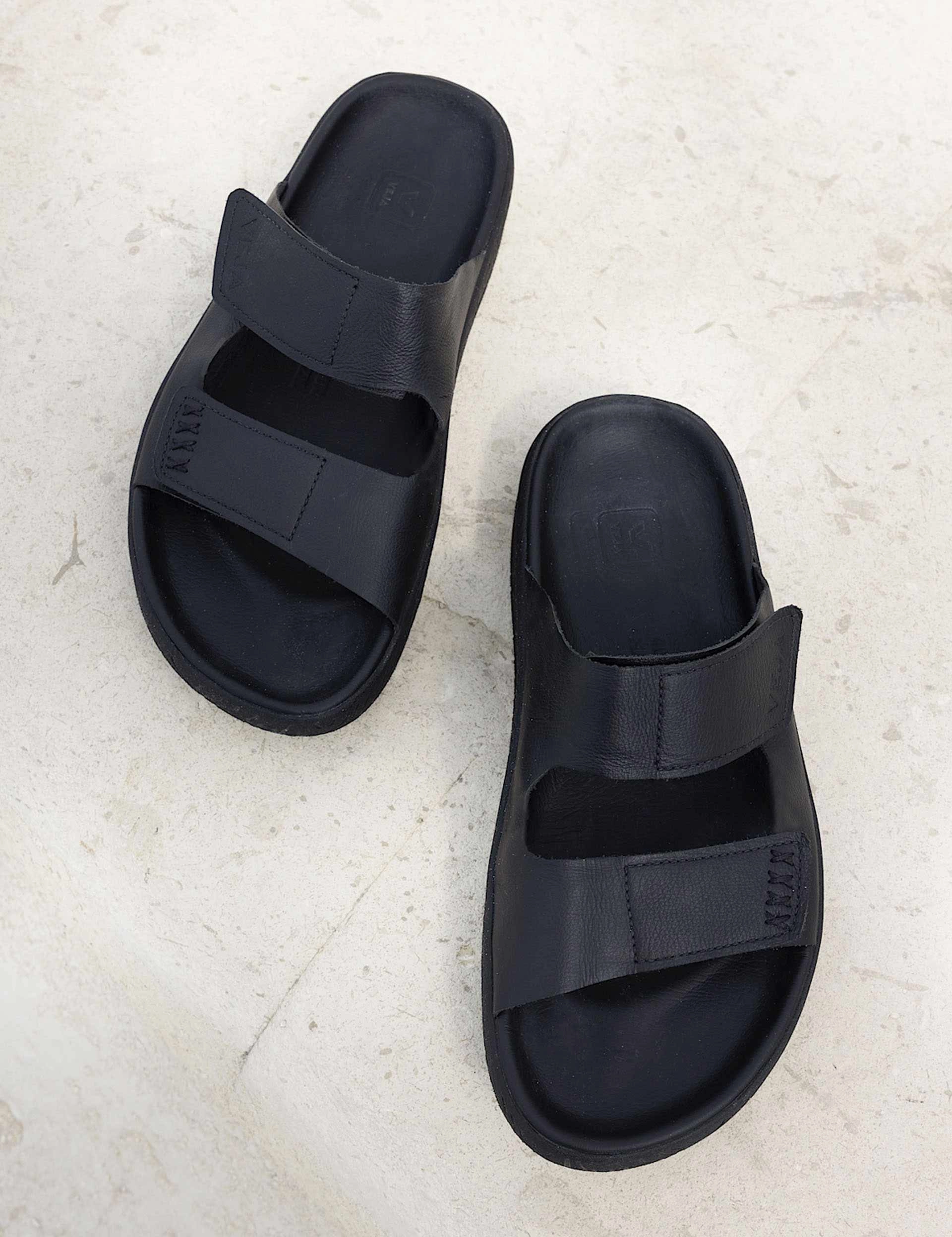 Etna Leather Sandal - Full Black Sandals Ochi