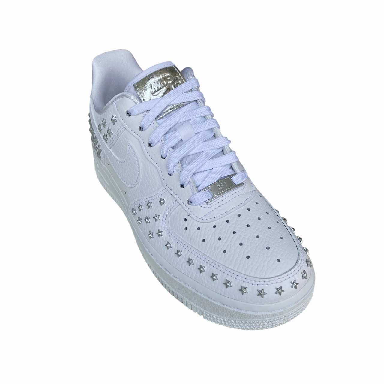 Size 15 Sneakers Nike scarpa sneakers da donna Nike Air Force 1 '07 XX Studded AR0639-100 bianco