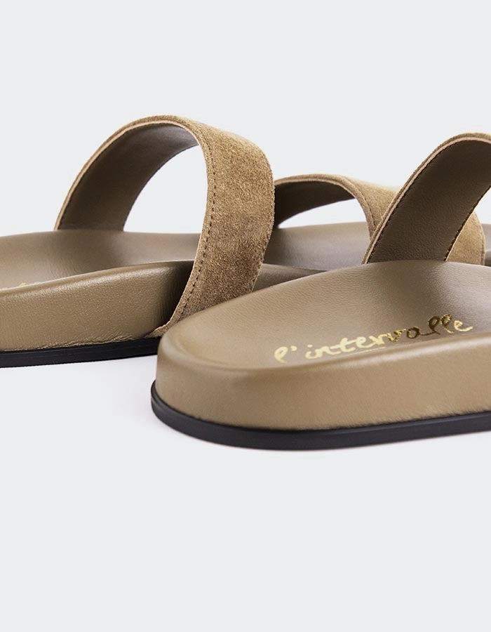 Dressy Flat Sandals Wedding Fairlee Khaki Suede