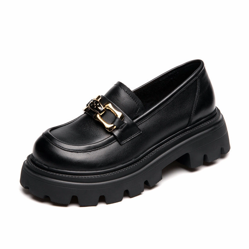 Nunn Bush Conway Loafers Women Retro Casual Cowhide Lug Sole Loafers