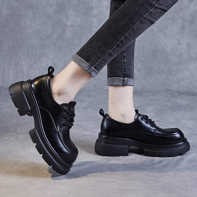 Women Minimalist Leather Chunky Platform Loafers Naturalizer Platform Loafers