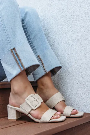 Matisse Lakelynn Natural Linen Block Heels - FINAL SALE See Kai Run Sandals