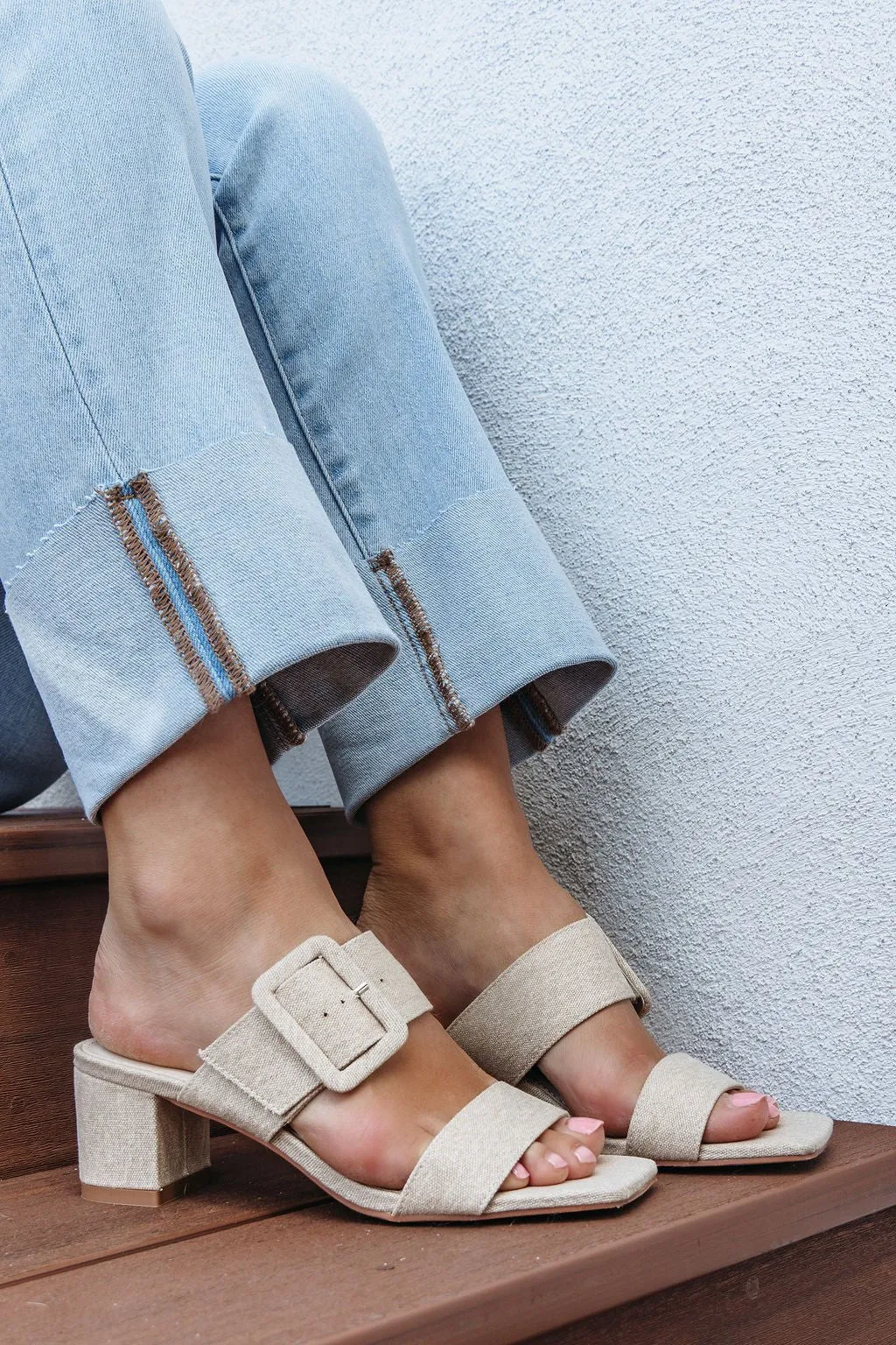 Best Platform Sandals Matisse Lakelynn Natural Linen Block Heels - FINAL SALE