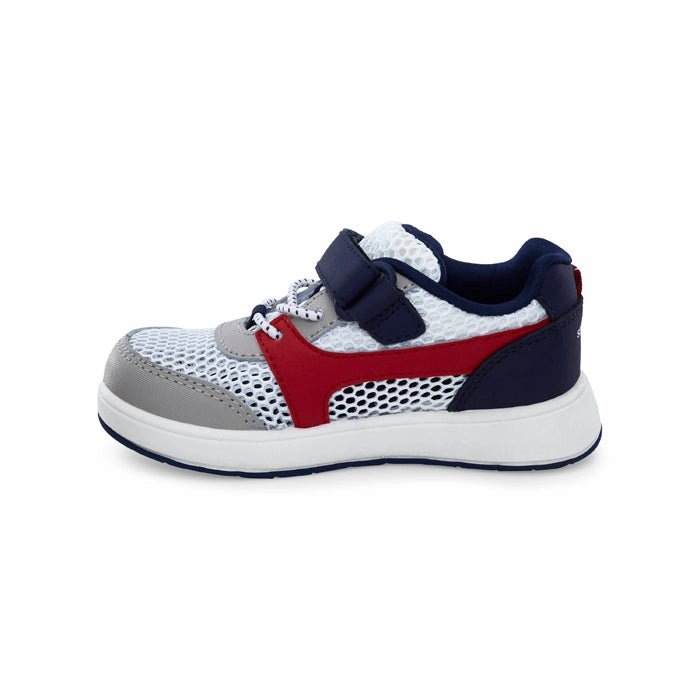 Little Boy Stride Rite M2P Harbor White/Navy Waterproof Hybrid Slip-on Shoe