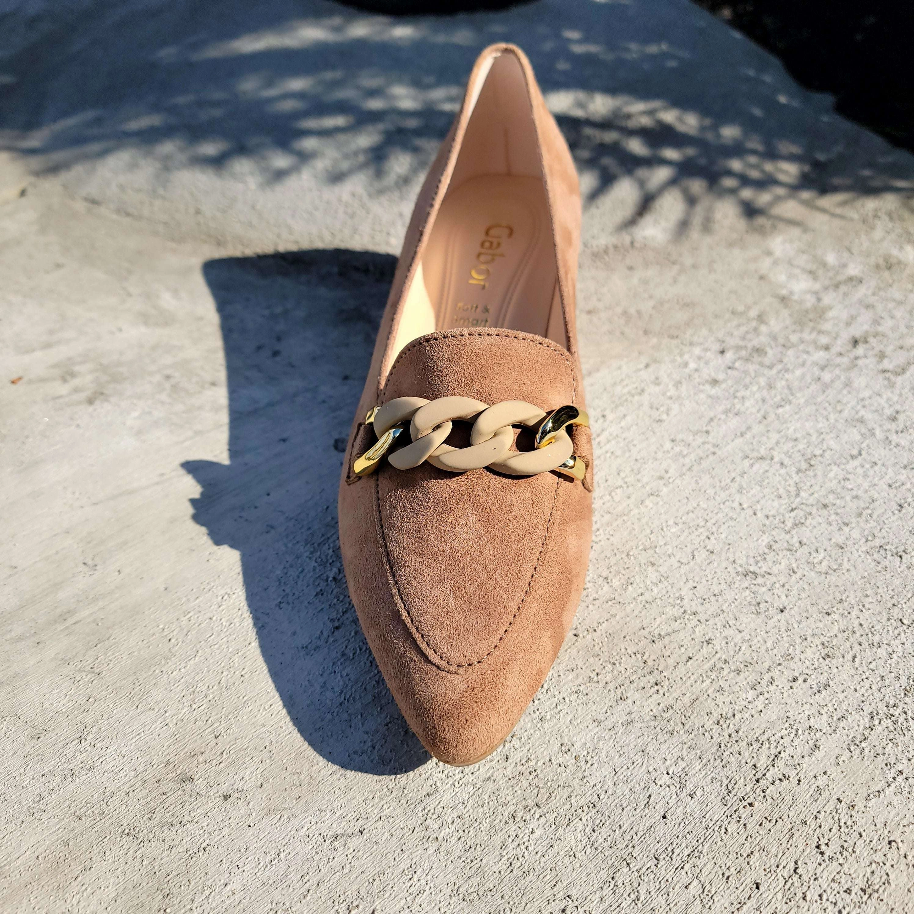 Gabor - 94.441 - Navy Suede or Taupe Suede Cognac Penny Loafers