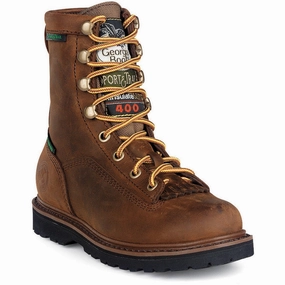 Georgia Kids Boys Mississippi Tan Leather Insulated W/P Hiking Boots Hiking Shoes For Sweaty Feet