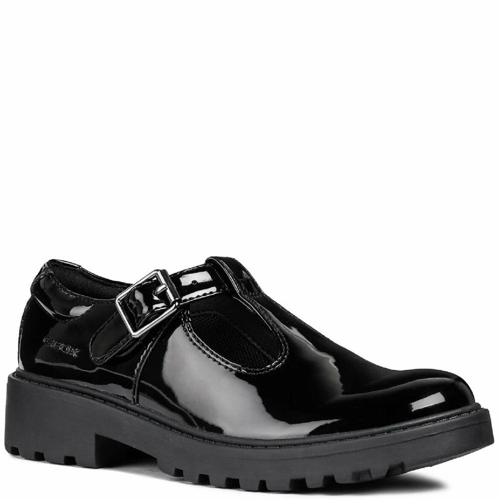 Geox J Casey G. E Buckle School Shoes Size 6