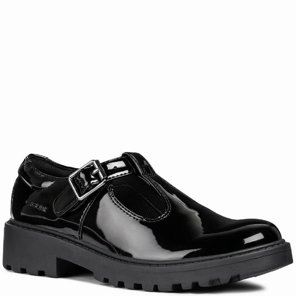 Geox J Casey G. E Buckle School Shoes Size 6