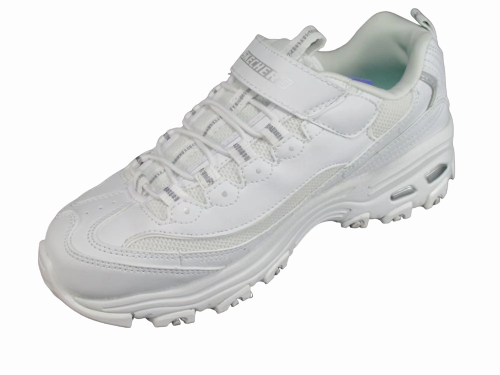 Skechers sneakers da bambina e ragazza D'Lites in the Clear 664060L WSL bianco Trendy High Top Sneakers