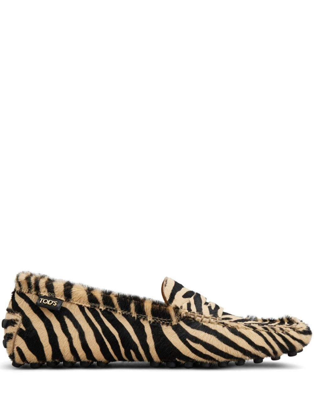 GOMMINO ZEBRA MOTIF LOAFERS Traveler Penny Loafers Suede