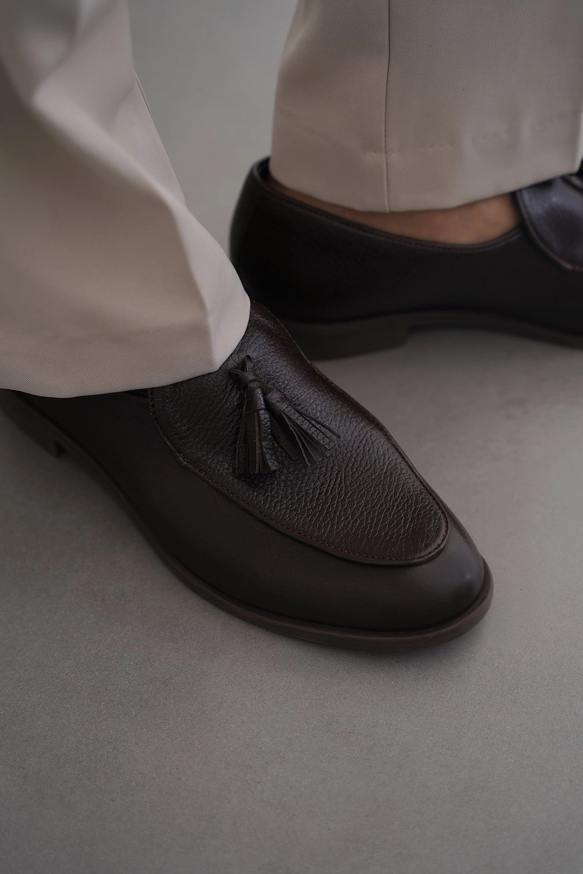 New Republic Loafers GRAINED LEATHER TASSEL LOAFERS