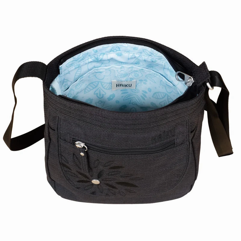 Besties Shoes Haiku Women's Jaunt Crossbody Handbag - Black In Bloom