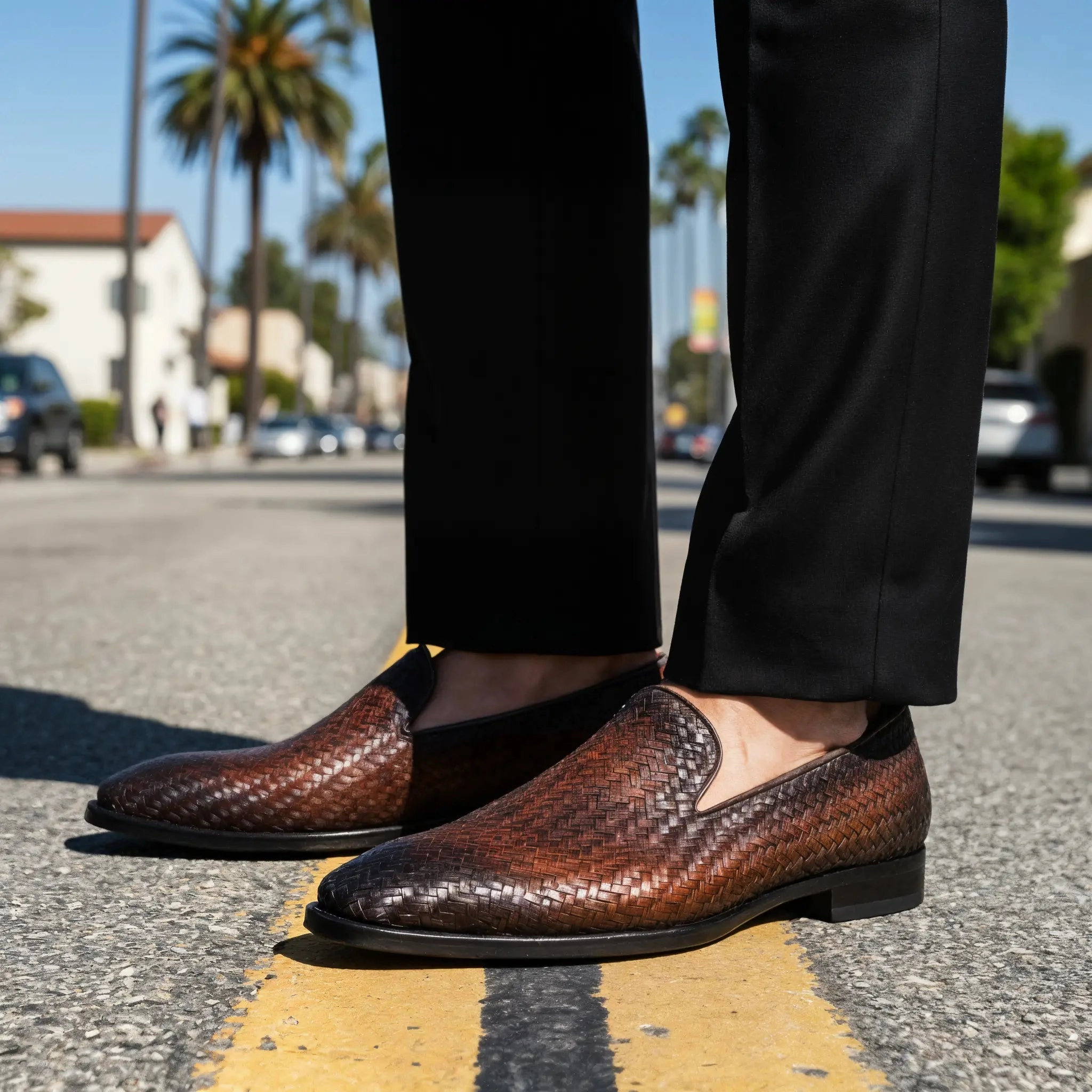 Designer Loafers Hand-Dyed Woven Loafer