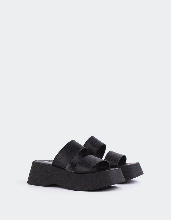 Saltwater Sandals Happy Black Leather