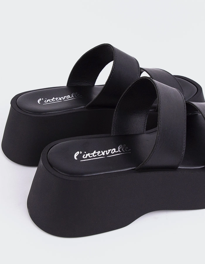 Eco Sandals Happy Black Leather